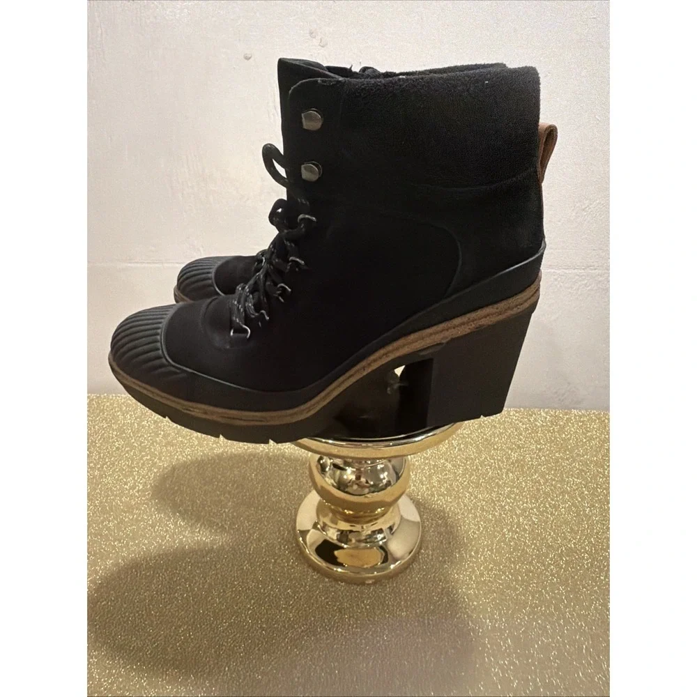 Waterproof Dr Scholl's Black Leather/Fabric Sz 8M Rubber Sole Original Collectio